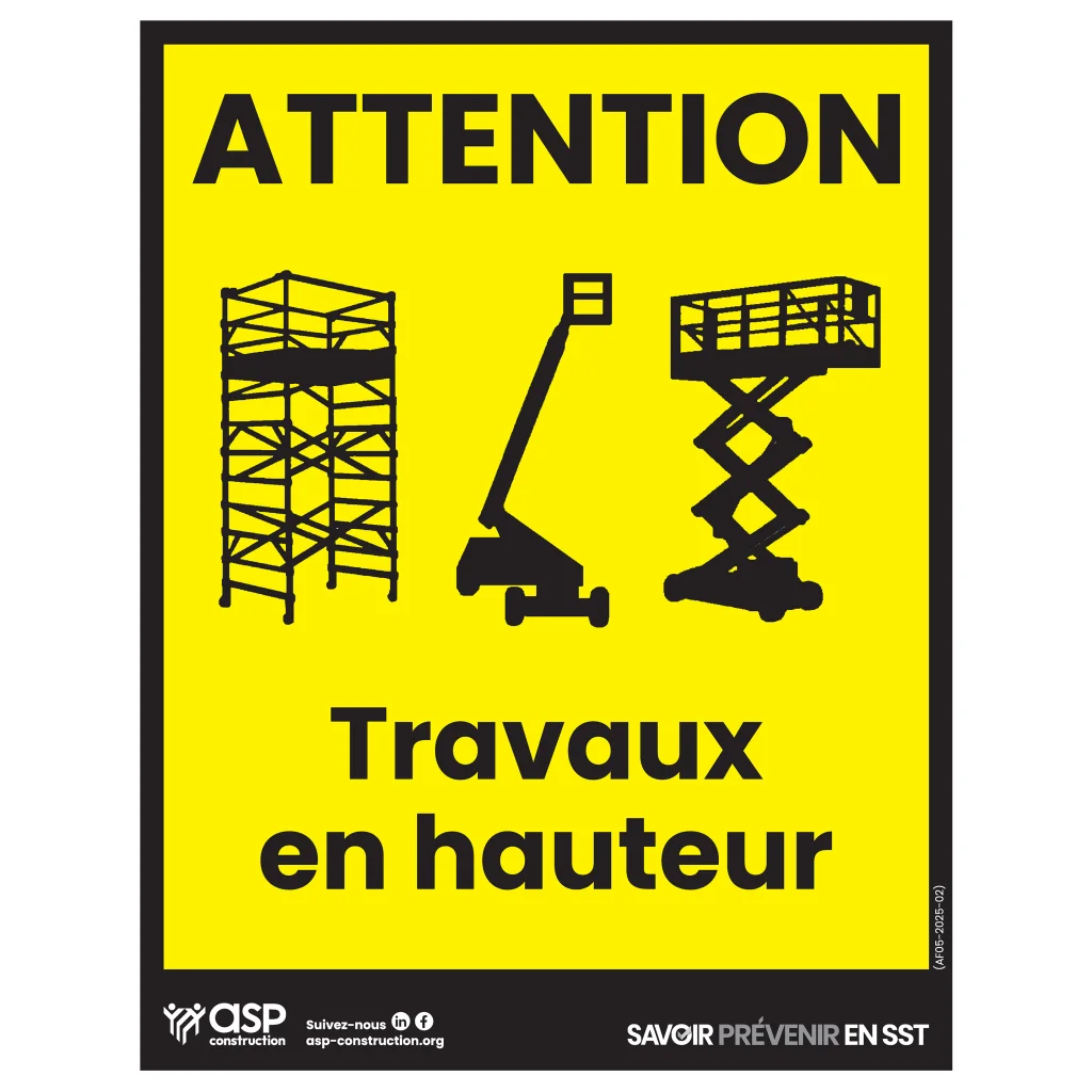 Attention – Travaux en hauteur, 22 cm x 28 cm