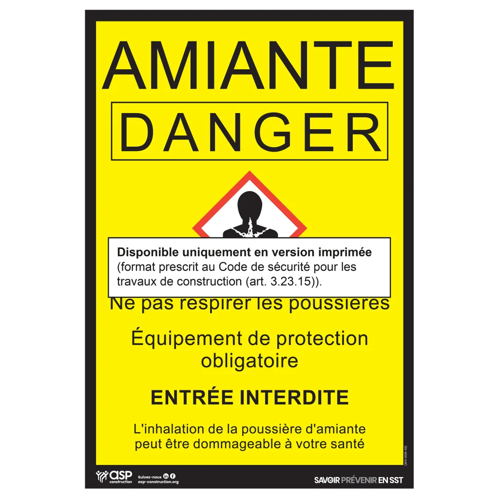 Danger – Amiante, 35 cm x 50 cm