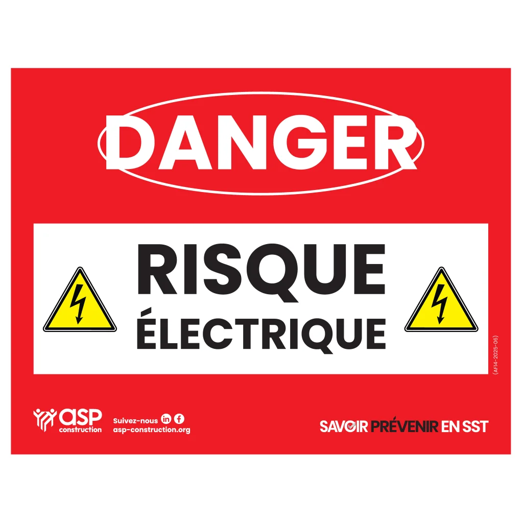 Danger – Risque électrique, 28 cm x 22 cm
