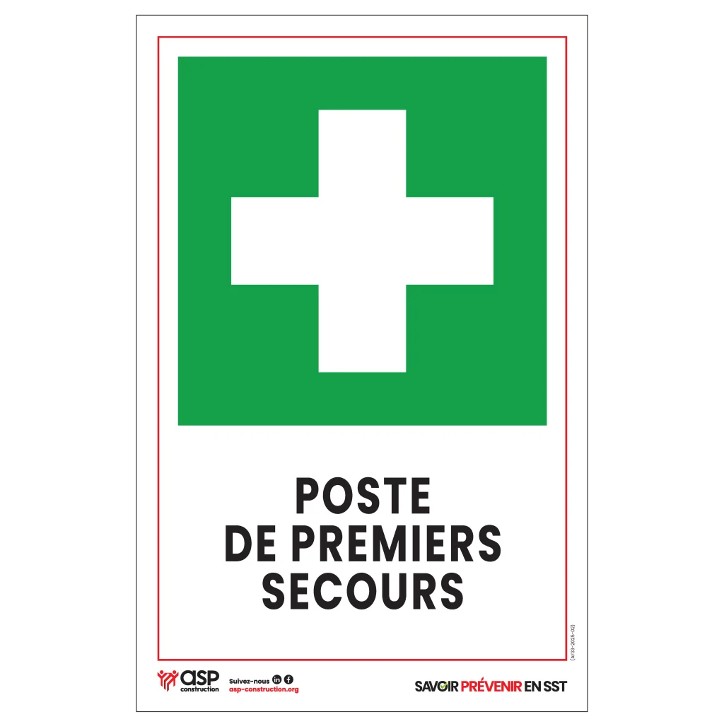 Poste de Premiers Secours, 28 cm x 43 cm
