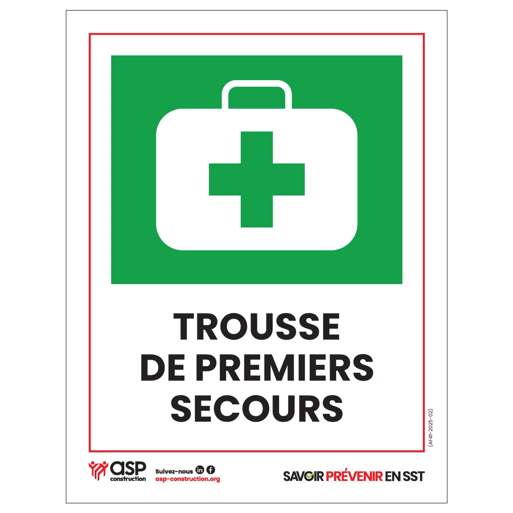 Trousse de premiers secours, 28 cm X 22 cm